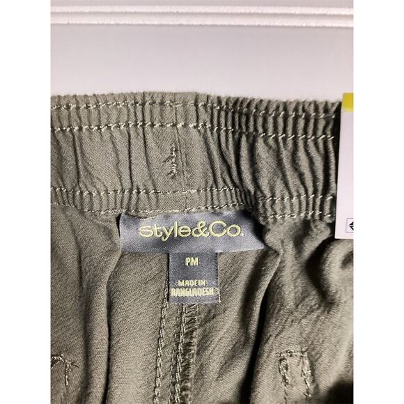 Style &‎ Co Women's PM Green Drawstring Capri Pants Casual Summer - Picture 5 of 8